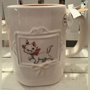 Rae Dunn White Mug with Cat Design